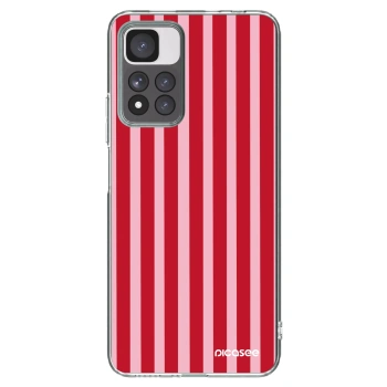 Picasee silikonowe przeźroczyste etui na Xiaomi Redmi Note 11 Pro+ 5G - Lines red