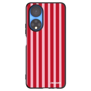 Picasee silikonowe czarne etui na Honor X7 - Lines red