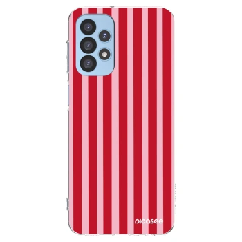Picasee silikonowe przeźroczyste etui na Samsung Galaxy A23 A235F 4G - Lines red