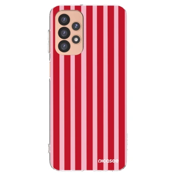 Picasee silikonowe przeźroczyste etui na Samsung Galaxy A23 A236B 5G - Lines red