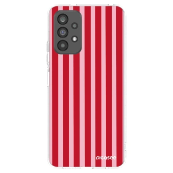 Picasee silikonowe przeźroczyste etui na Samsung Galaxy A73 5G - Lines red
