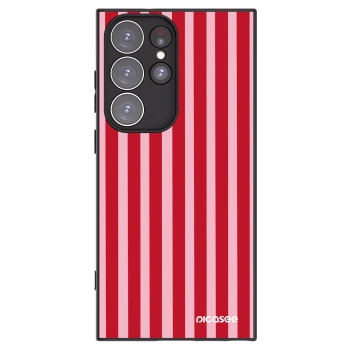 Picasee silikonowe czarne etui na Samsung Galaxy S23 Ultra 5G - Lines red