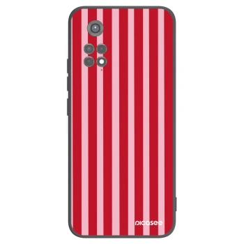 Picasee silikonowe czarne etui na Xiaomi Redmi Note 11S 5G - Lines red