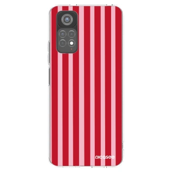 Picasee silikonowe przeźroczyste etui na Xiaomi Redmi Note 11S 5G - Lines red