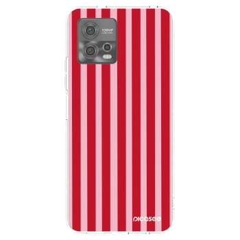 Picasee silikonowe przeźroczyste etui na Motorola Moto G72 - Lines red
