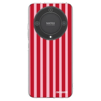 Picasee silikonowe przeźroczyste etui na Honor Magic5 Lite 5G - Lines red
