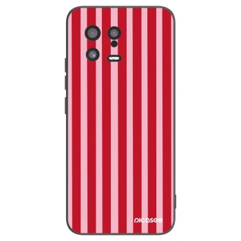 Picasee silikonowe czarne etui na Xiaomi 13 - Lines red