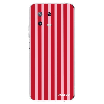 Picasee silikonowe przeźroczyste etui na Xiaomi 13 Pro - Lines red