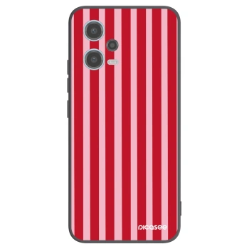 Picasee silikonowe czarne etui na Xiaomi Redmi Note 12 5G - Lines red