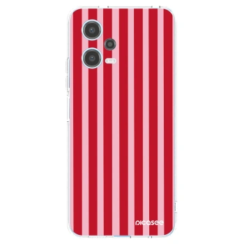 Picasee silikonowe przeźroczyste etui na Xiaomi Redmi Note 12 5G - Lines red