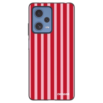 Picasee silikonowe czarne etui na Xiaomi Redmi Note 12 Pro 5G - Lines red