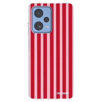Picasee silikonowe przeźroczyste etui na Xiaomi Redmi Note 12 Pro 5G - Lines red