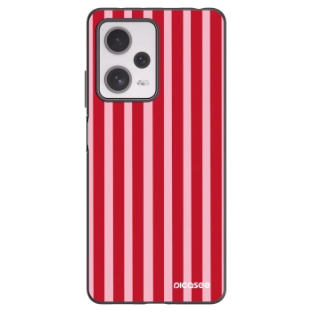 Picasee silikonowe czarne etui na Xiaomi Redmi Note 12 Pro+ 5G - Lines red