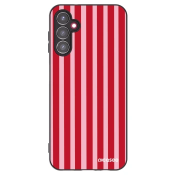 Picasee silikonowe czarne etui na Samsung Galaxy A14 5G A146P - Lines red