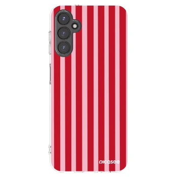 Picasee silikonowe przeźroczyste etui na Samsung Galaxy A14 5G A146P - Lines red