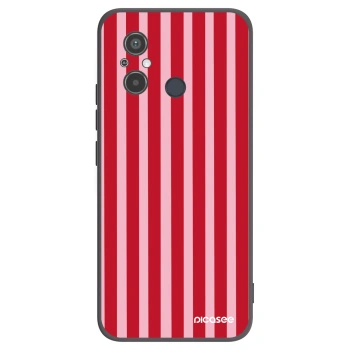 Picasee silikonowe czarne etui na Xiaomi Redmi 12C - Lines red
