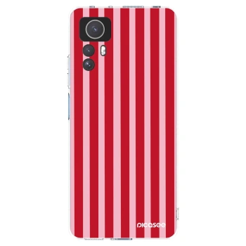 Picasee silikonowe przeźroczyste etui na Xiaomi Redmi Note 12S - Lines red