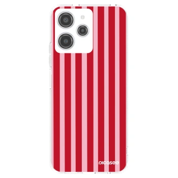Picasee silikonowe przeźroczyste etui na Xiaomi Redmi 12 4G - Lines red