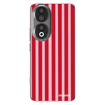 Picasee silikonowe przeźroczyste etui na Honor 90 5G - Lines red