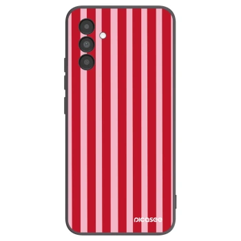 Picasee silikonowe czarne etui na Samsung Galaxy A04s A047F - Lines red