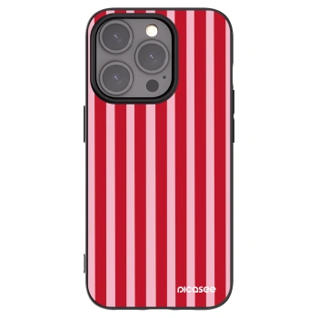 Picasee silikonowe czarne etui na Apple iPhone 15 Pro - Lines red