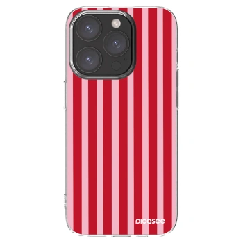 Picasee silikonowe przeźroczyste etui na Apple iPhone 15 Pro - Lines red