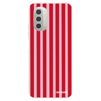 Picasee silikonowe przeźroczyste etui na Motorola Moto G51 - Lines red