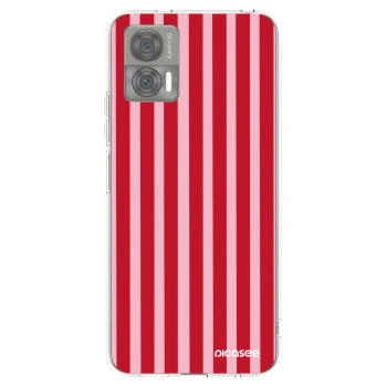 Picasee silikonowe przeźroczyste etui na Motorola Edge 30 Neo - Lines red