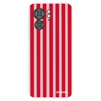Picasee silikonowe przeźroczyste etui na Motorola Edge 40 - Lines red