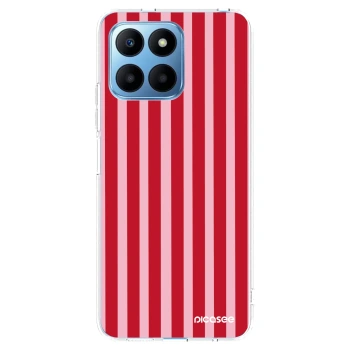 Picasee silikonowe przeźroczyste etui na Honor 70 Lite - Lines red