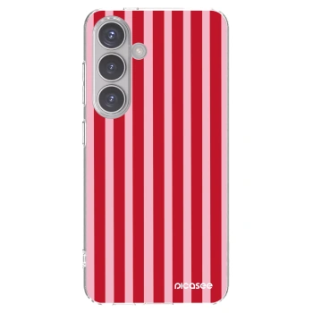 Picasee silikonowe przeźroczyste etui na Samsung Galaxy S24 S921B 5G - Lines red