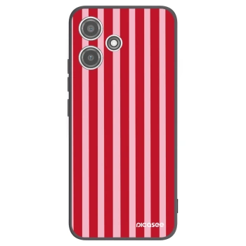 Picasee silikonowe czarne etui na Xiaomi Redmi 12 5G - Lines red