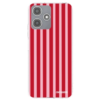 Picasee silikonowe przeźroczyste etui na Xiaomi Redmi 12 5G - Lines red