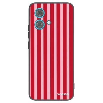 Picasee silikonowe czarne etui na Motorola Edge 40 Neo - Lines red