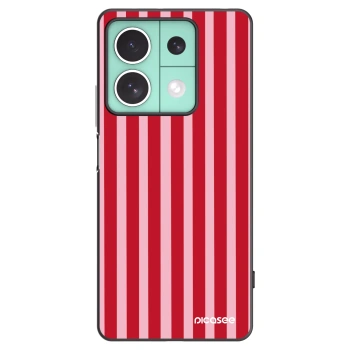 Picasee silikonowe czarne etui na Xiaomi Redmi Note 13 5G - Lines red