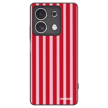 Picasee silikonowe czarne etui na Xiaomi Redmi Note 13 4G - Lines red