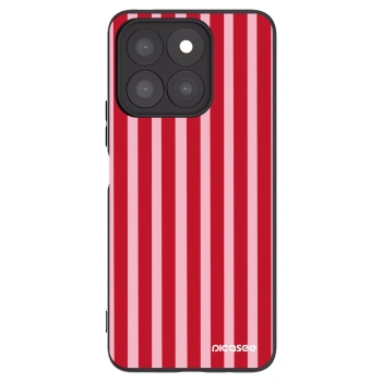 Picasee silikonowe czarne etui na Honor X8b - Lines red