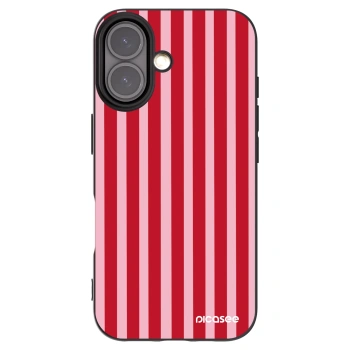 Picasee silikonowe czarne etui na Apple iPhone 16 - Lines red