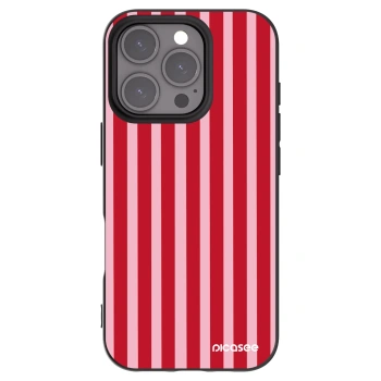 Picasee silikonowe czarne etui na Apple iPhone 16 Pro - Lines red