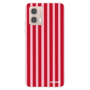 Picasee silikonowe przeźroczyste etui na Motorola Moto G53 5G - Lines red