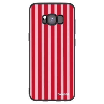 Picasee silikonowe czarne etui na Samsung Galaxy S8 G950F - Lines red