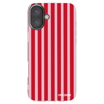 Picasee silikonowe przeźroczyste etui na Apple iPhone 16 Plus - Lines red
