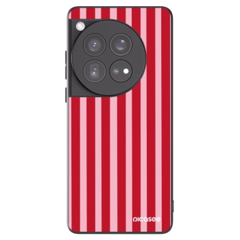 Picasee silikonowe czarne etui na OnePlus 12 5G - Lines red