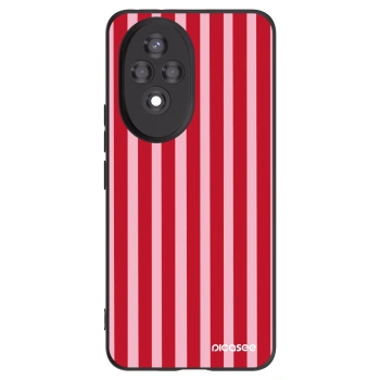 Picasee silikonowe czarne etui na Honor 200 Pro 5G - Lines red