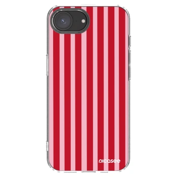 Picasee silikonowe przeźroczyste etui na Apple iPhone 16e - Lines red