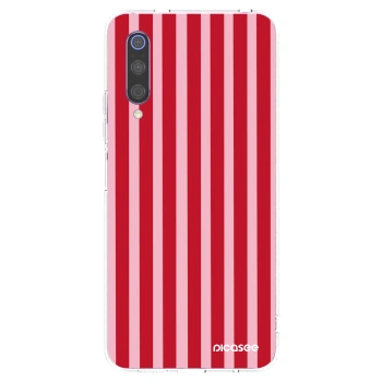 Picasee silikonowe przeźroczyste etui na Xiaomi Mi 9 - Lines red