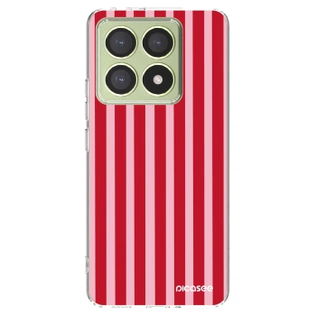 Picasee silikonowe przeźroczyste etui na Xiaomi 14T - Lines red