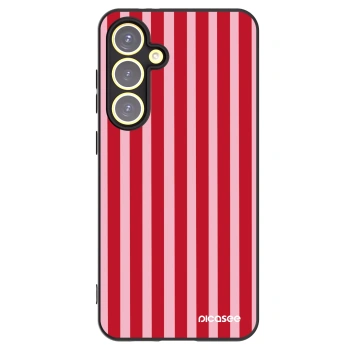 Picasee silikonowe czarne etui na Samsung Galaxy S24 FE S721B - Lines red