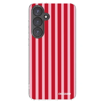 Picasee silikonowe przeźroczyste etui na Samsung Galaxy S24 FE S721B - Lines red