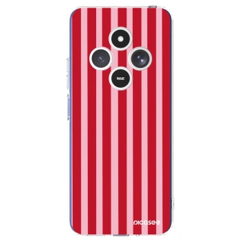 Picasee silikonowe przeźroczyste etui na Xiaomi Redmi 14C - Lines red